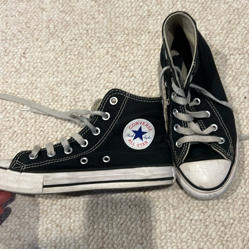 Converse Kids Black High Top Sneakers with box